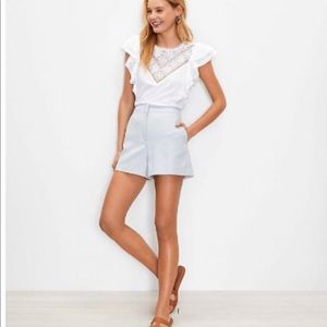 NWT Loft Blue Herringbone Shorts size 14